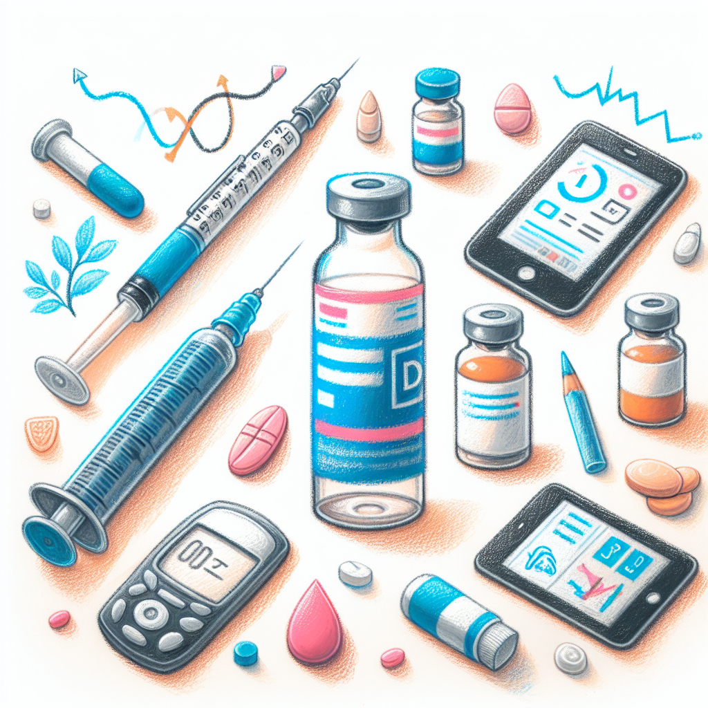 Pastelková ilustrace znázorňující téma: Diabetes