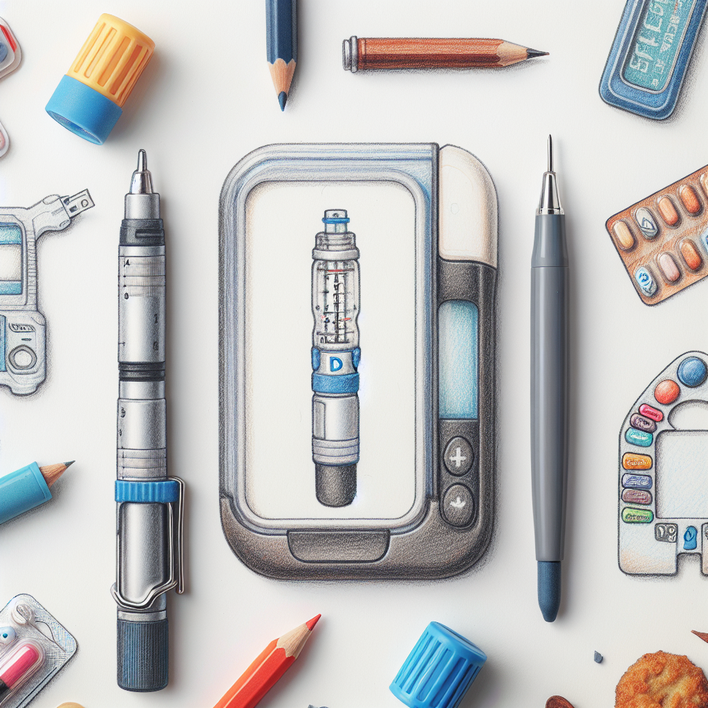 Pastelková ilustrace znázorňující téma: Diabetes