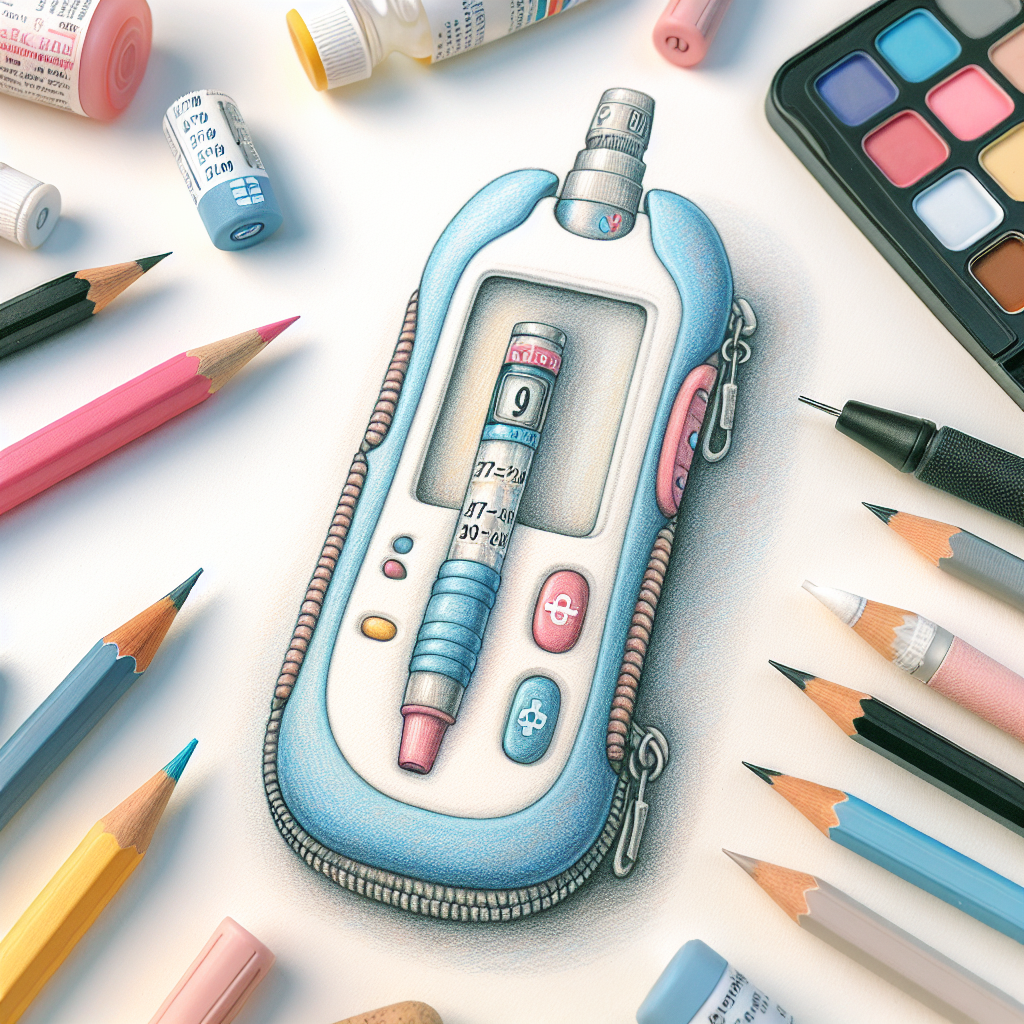 Pastelková ilustrace znázorňující téma: Diabetes