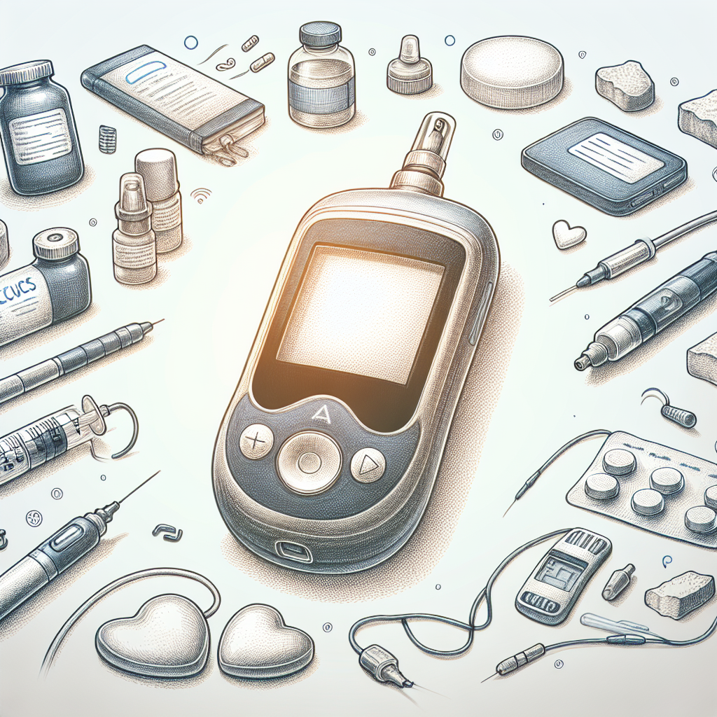 Pastelková ilustrace znázorňující téma: Diabetes a léčba