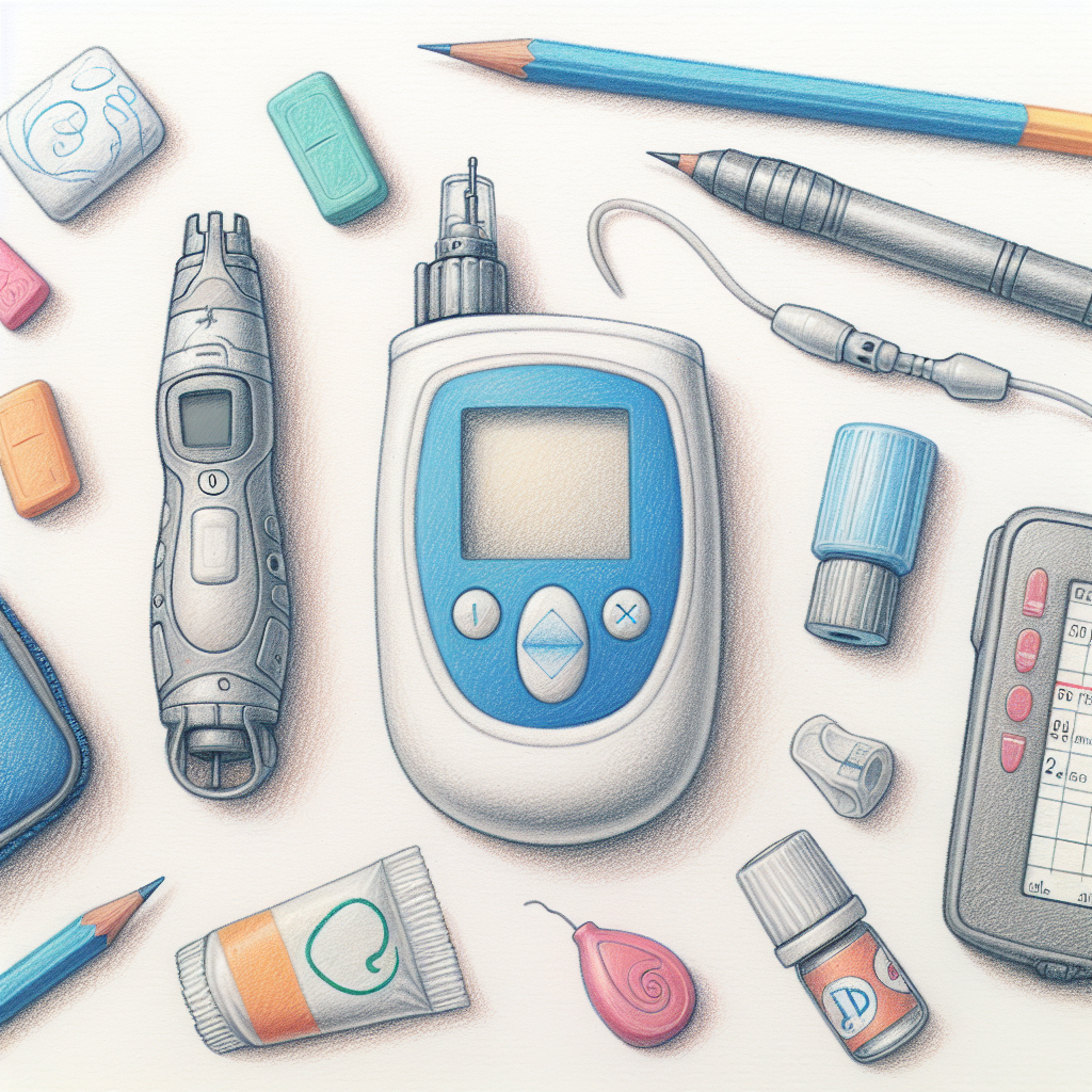 Pastelková ilustrace znázorňující téma: Diabetes