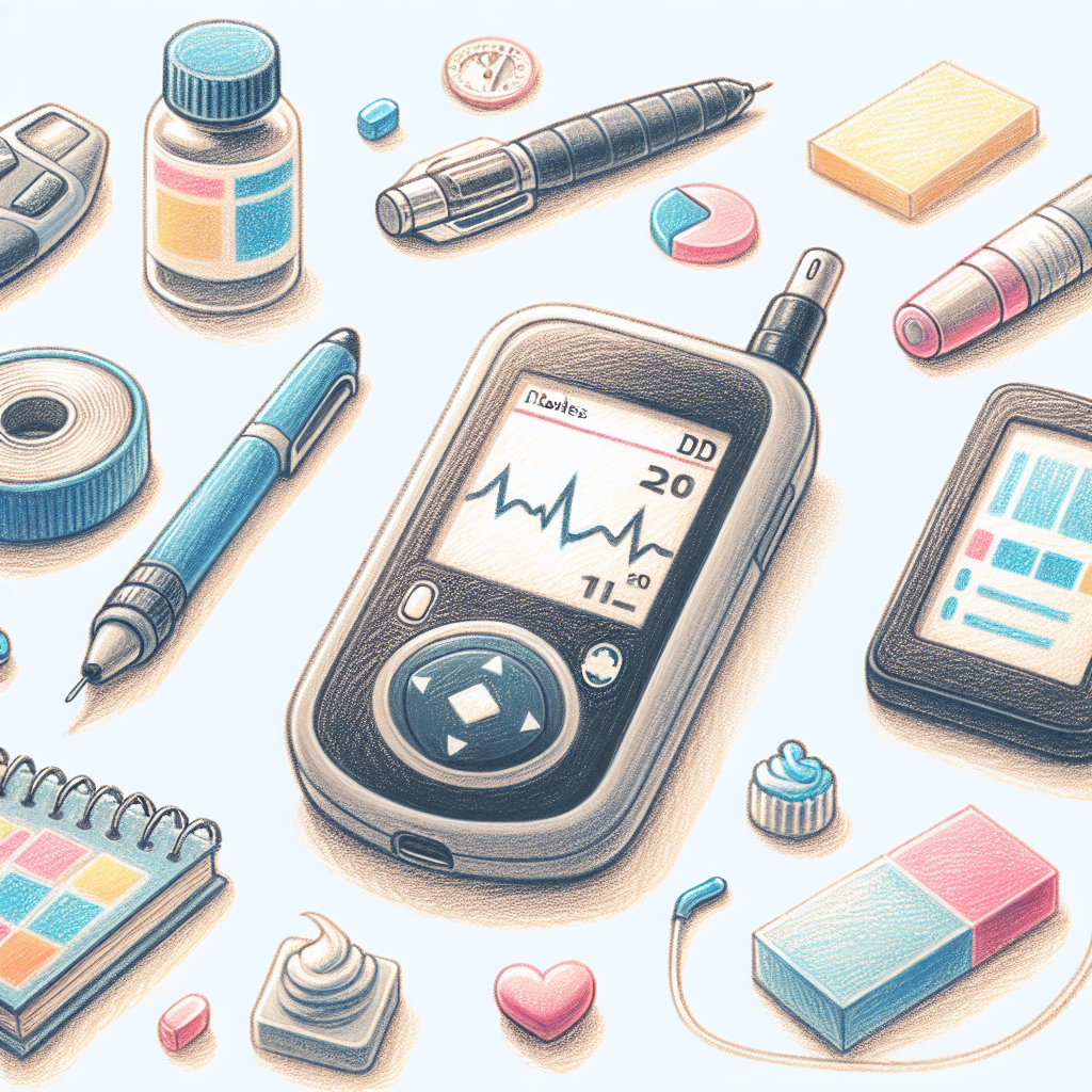 Pastelková ilustrace znázorňující téma: Diabetes
