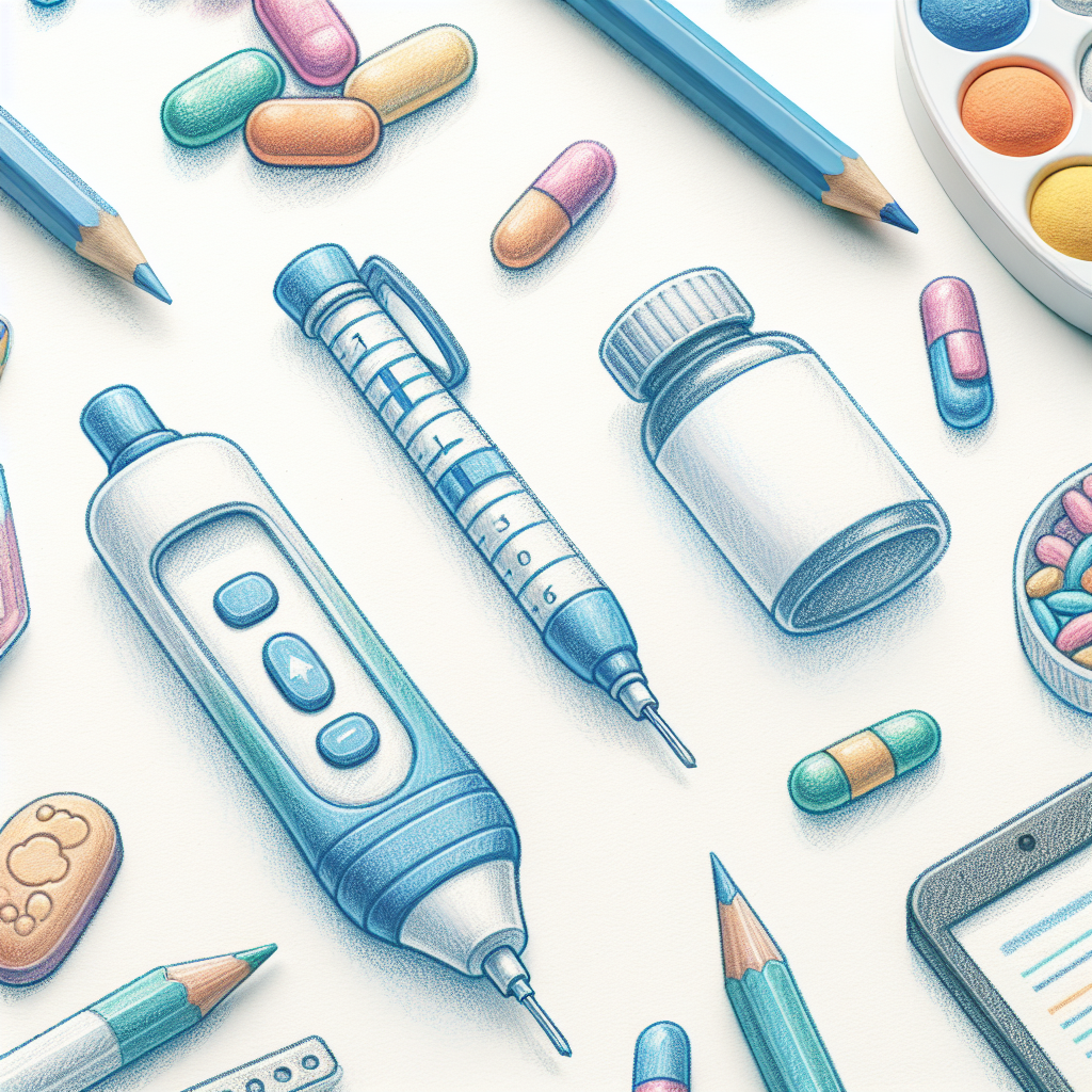 Pastelková ilustrace znázorňující téma: Diabetes