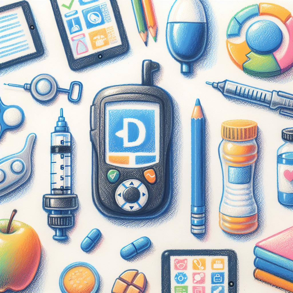 Pastelková ilustrace znázorňující téma: Diabetes