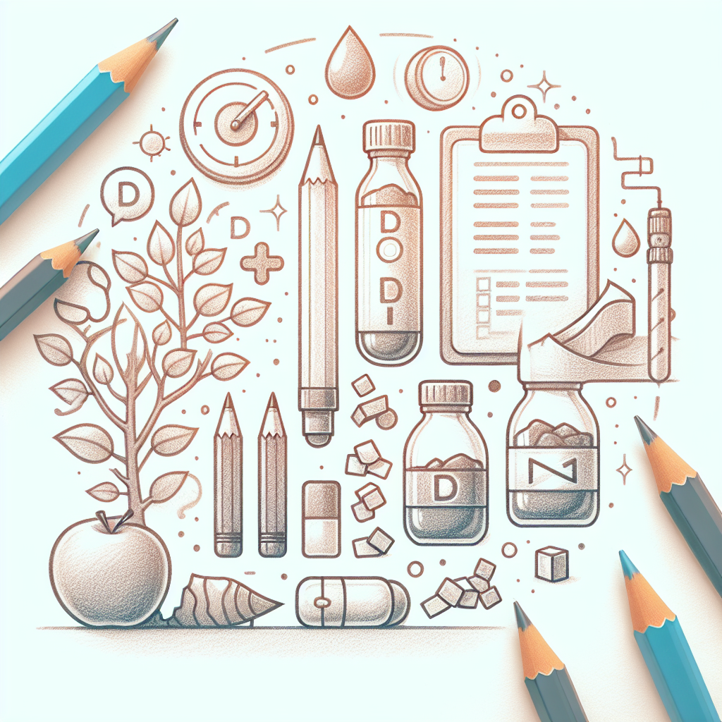 Pastelková ilustrace znázorňující téma: Diabetes