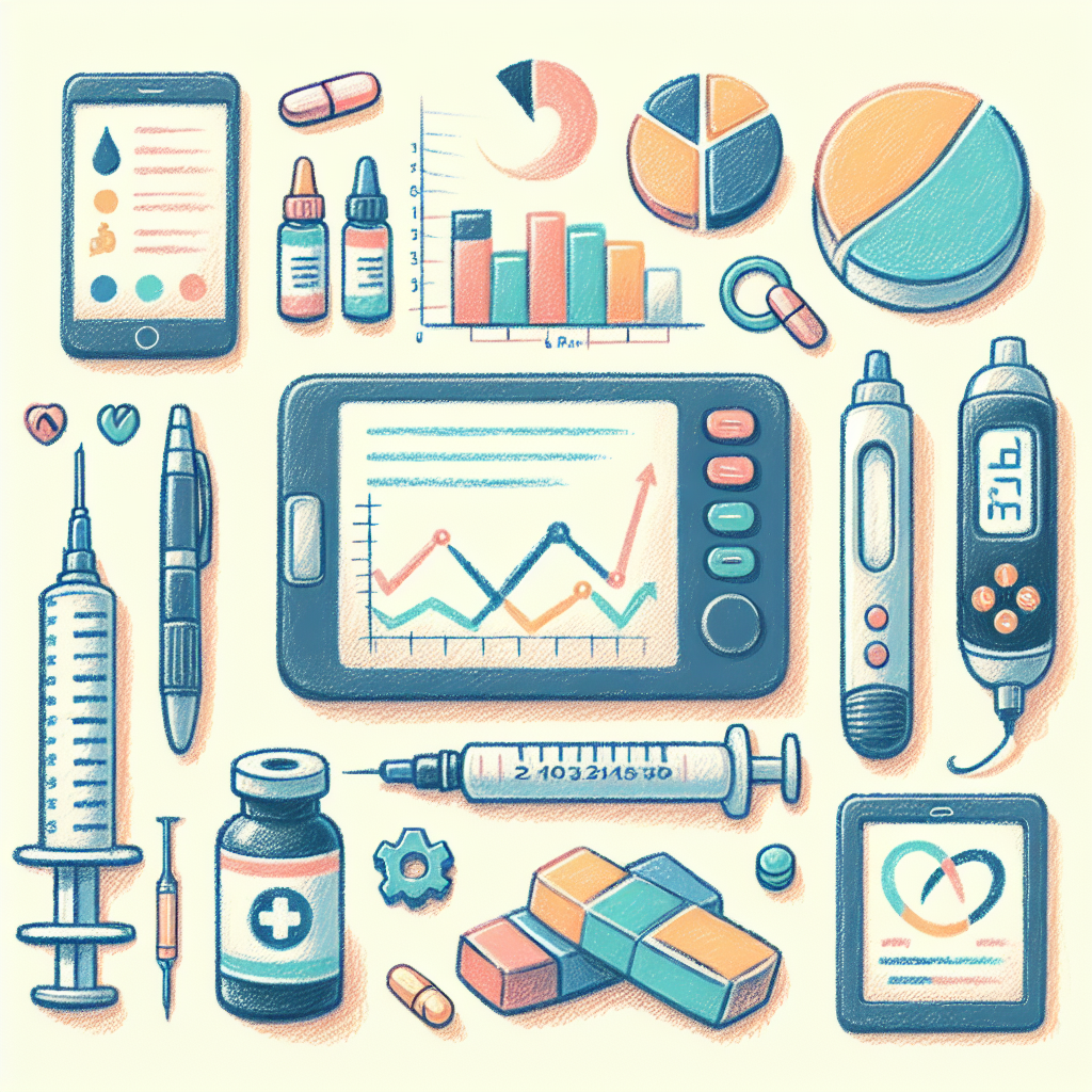 Pastelková ilustrace znázorňující téma: Diabetologie