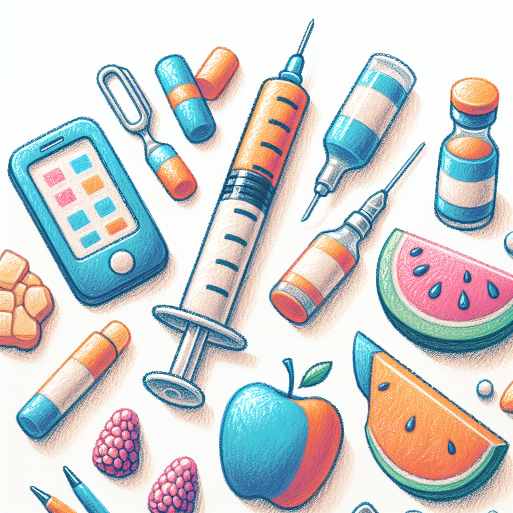 Pastelková ilustrace znázorňující téma: Diabetes