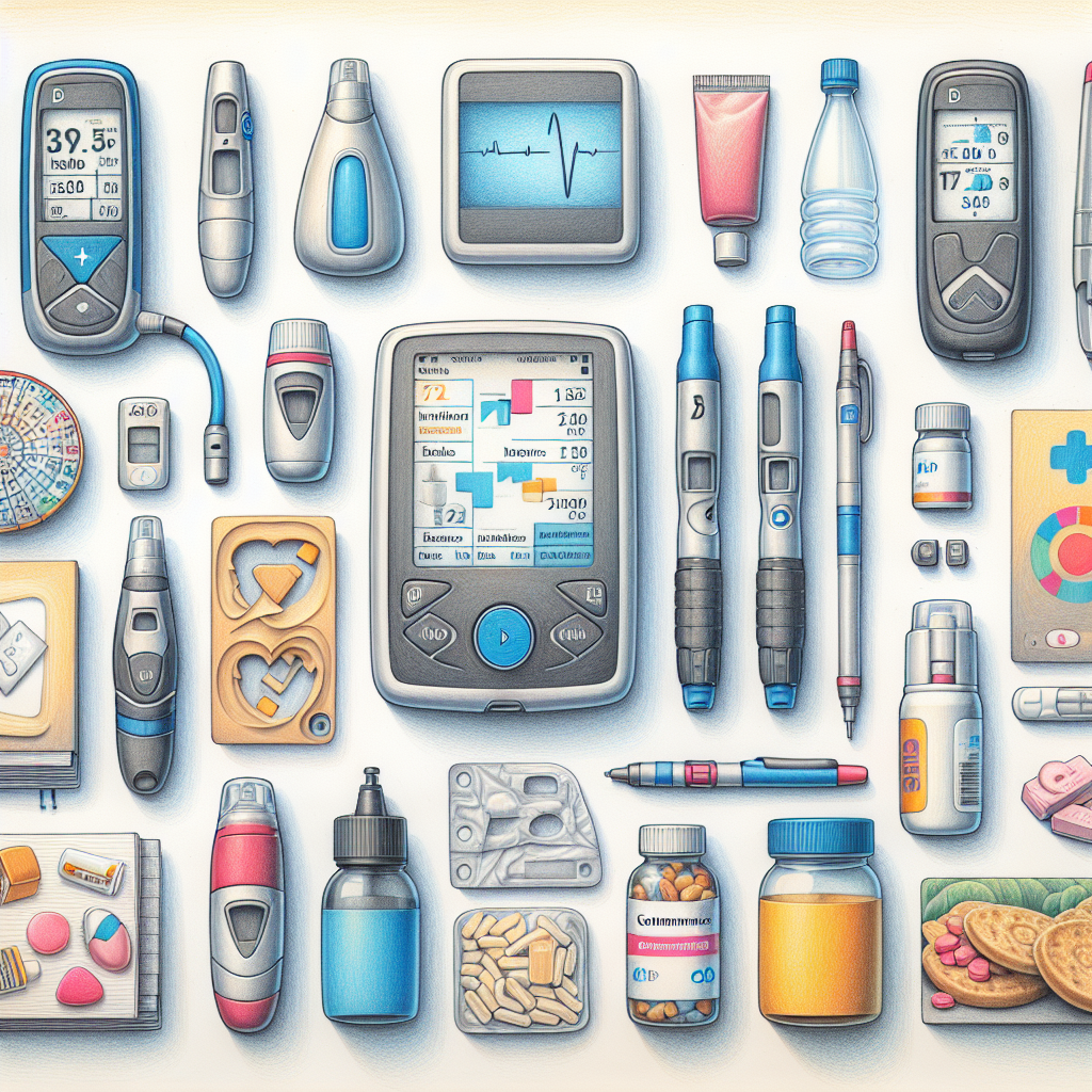 Pastelková ilustrace znázorňující téma: Diabetes a léčba