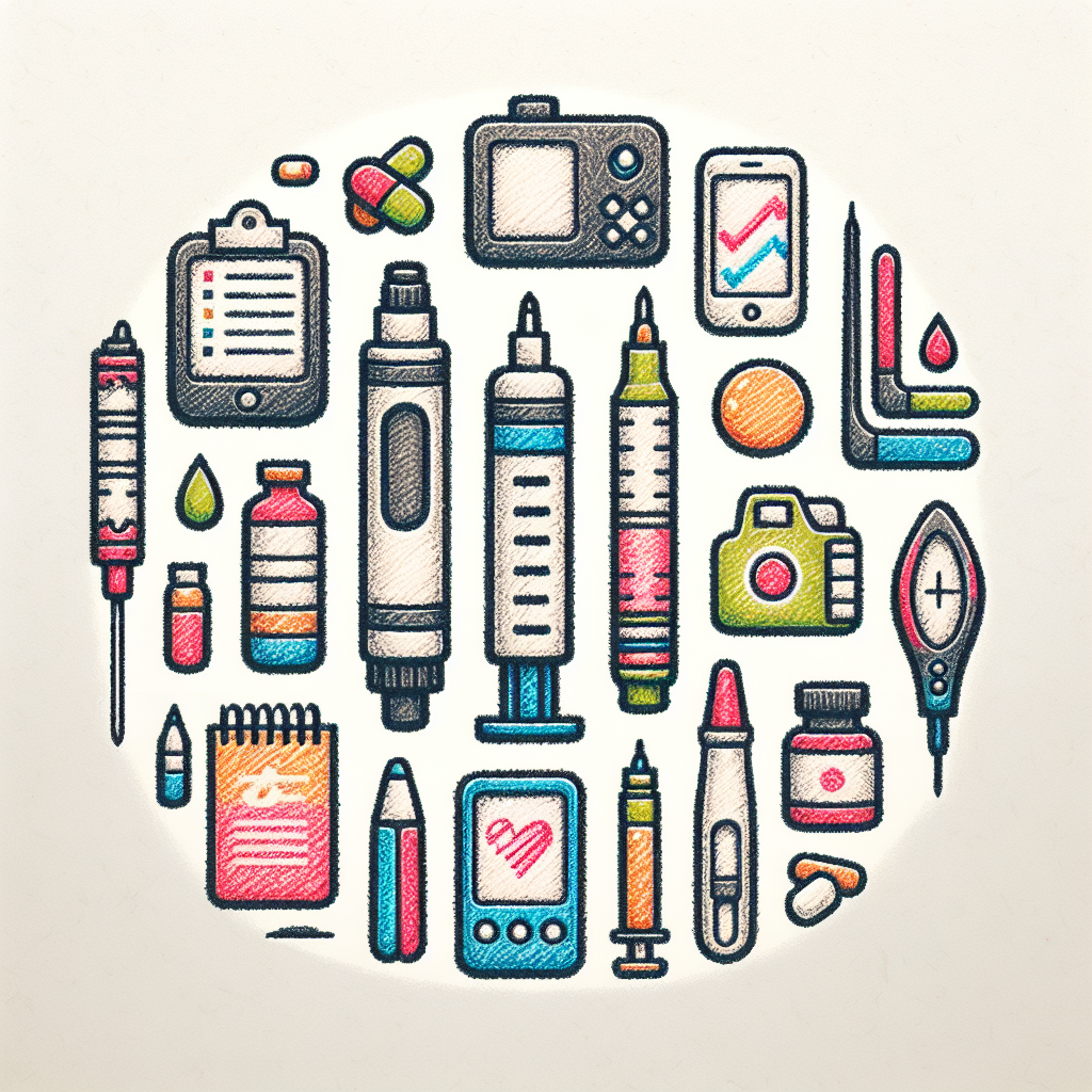 Pastelková ilustrace znázorňující téma: Diabetes