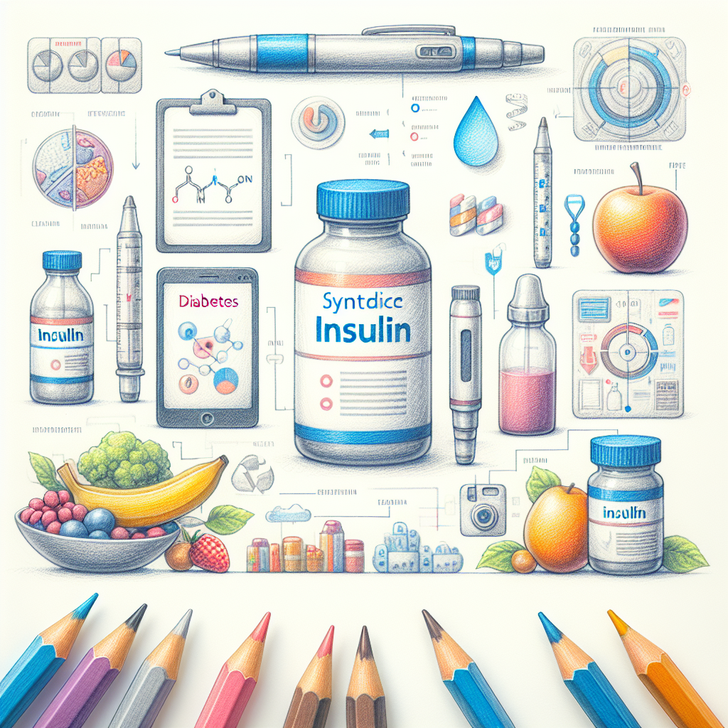 Pastelková ilustrace znázorňující téma: Diabetes