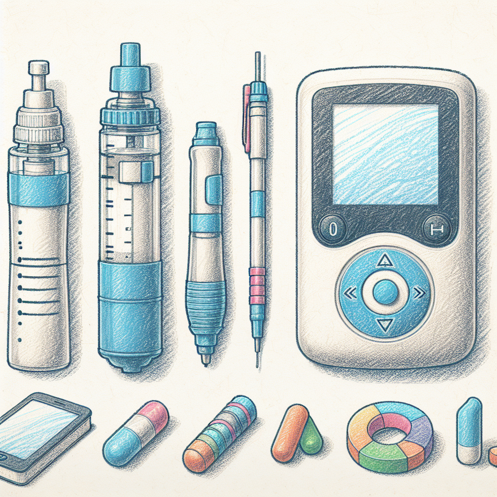 Pastelková ilustrace znázorňující téma: Diabetes