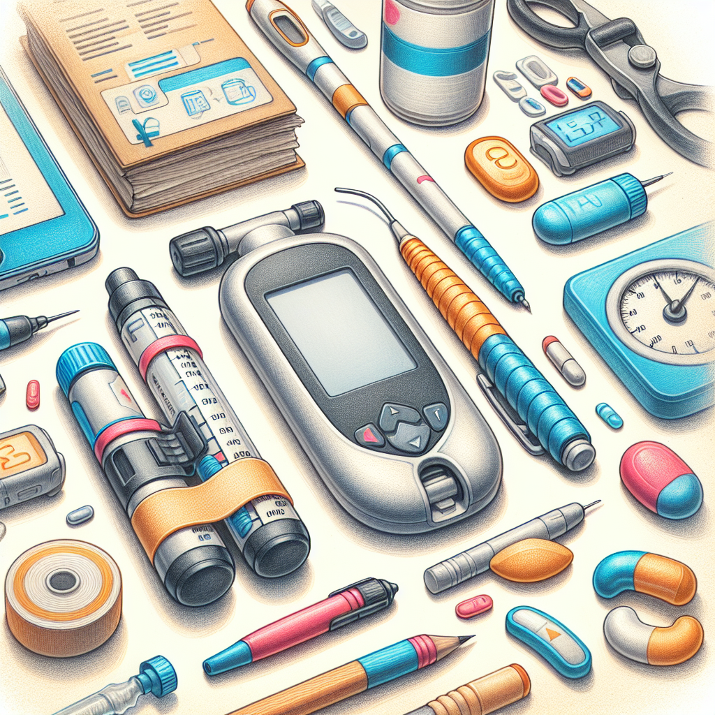 Pastelková ilustrace znázorňující téma: Diabetes
