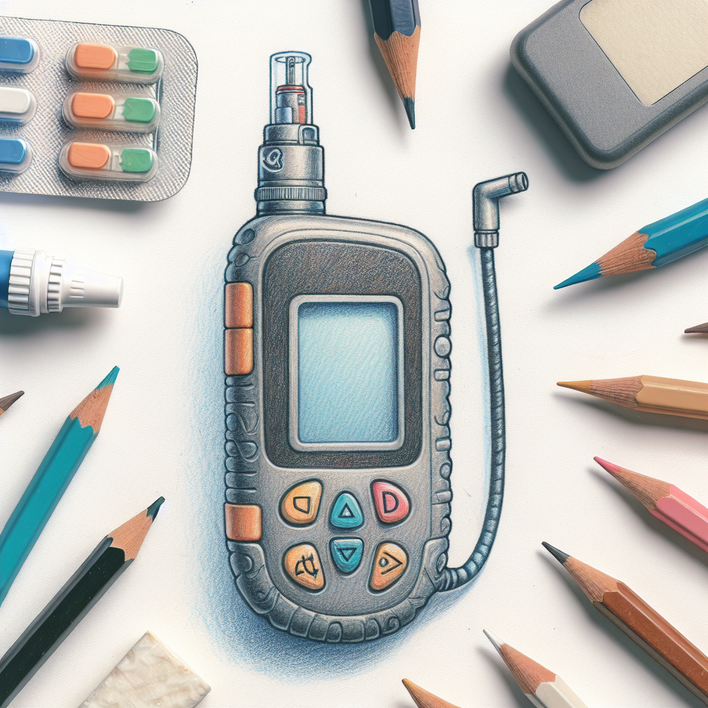 Pastelková ilustrace znázorňující téma: Diabetes