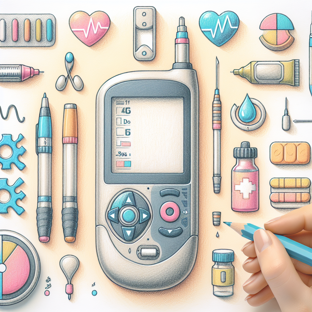 Pastelková ilustrace znázorňující téma: Diabetes
