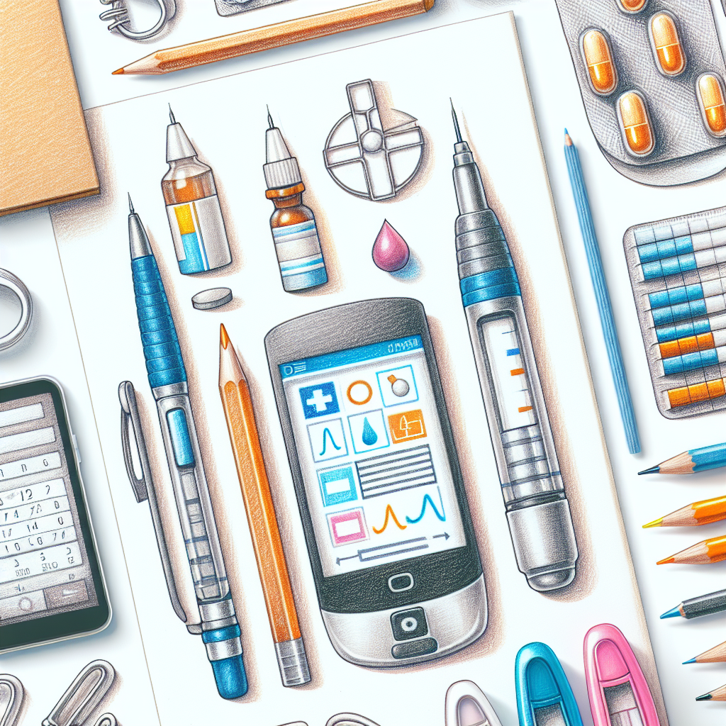 Pastelková ilustrace znázorňující téma: Diabetes