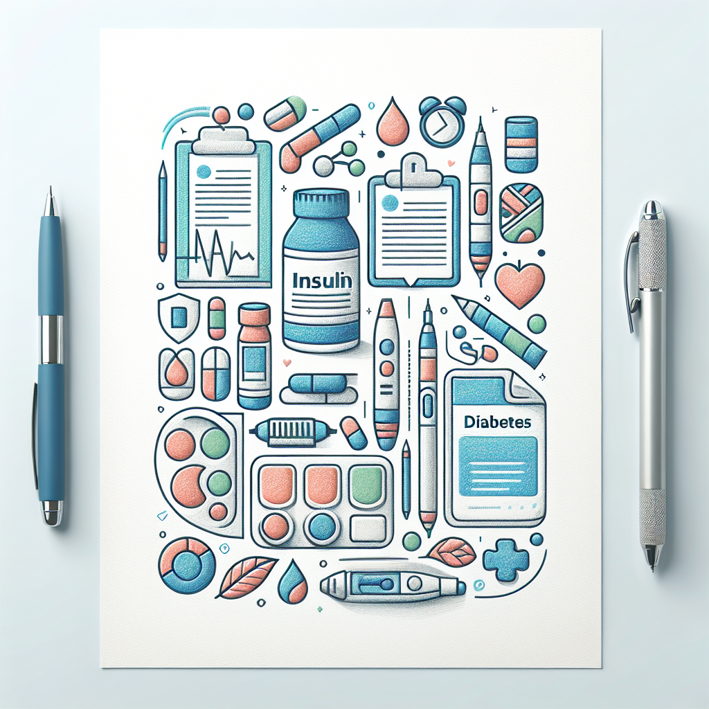 Pastelková ilustrace znázorňující téma: Léčba cukrovky