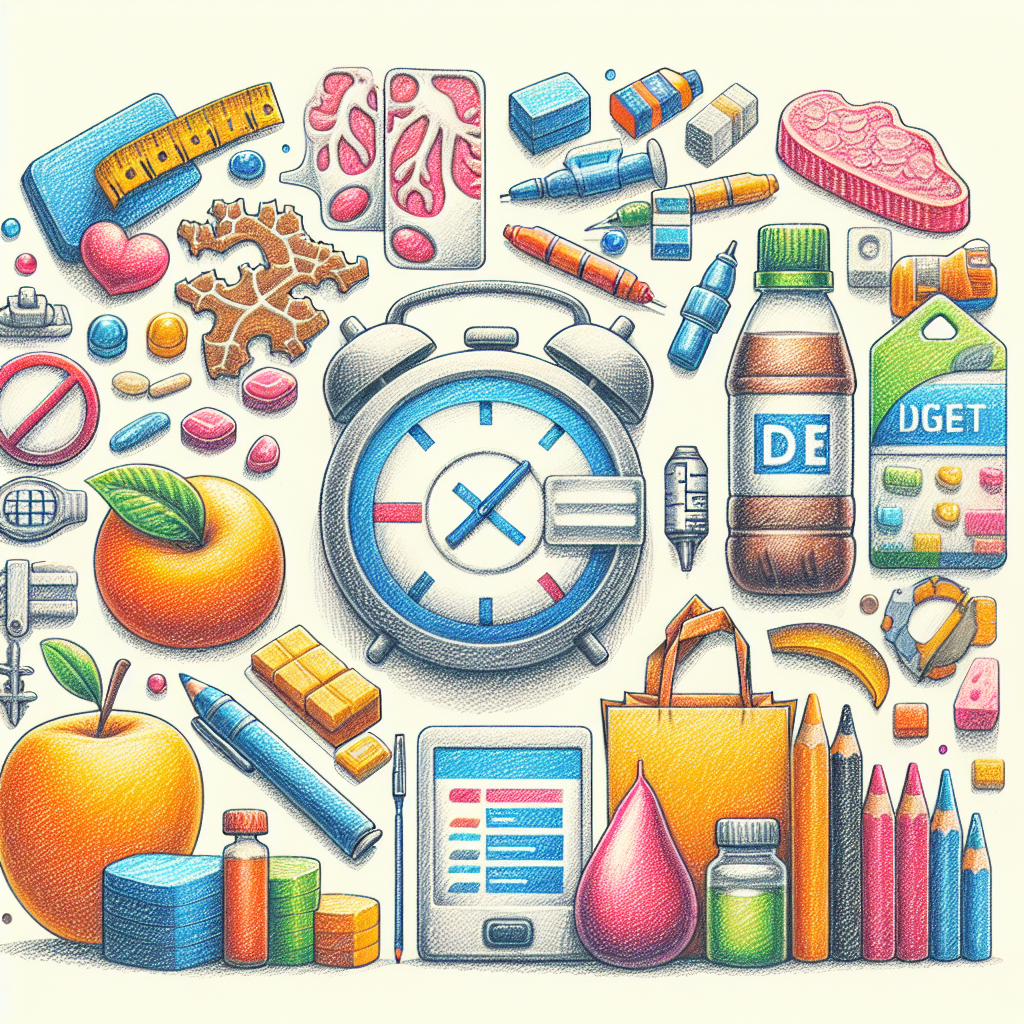 Pastelková ilustrace znázorňující téma: Diabetes