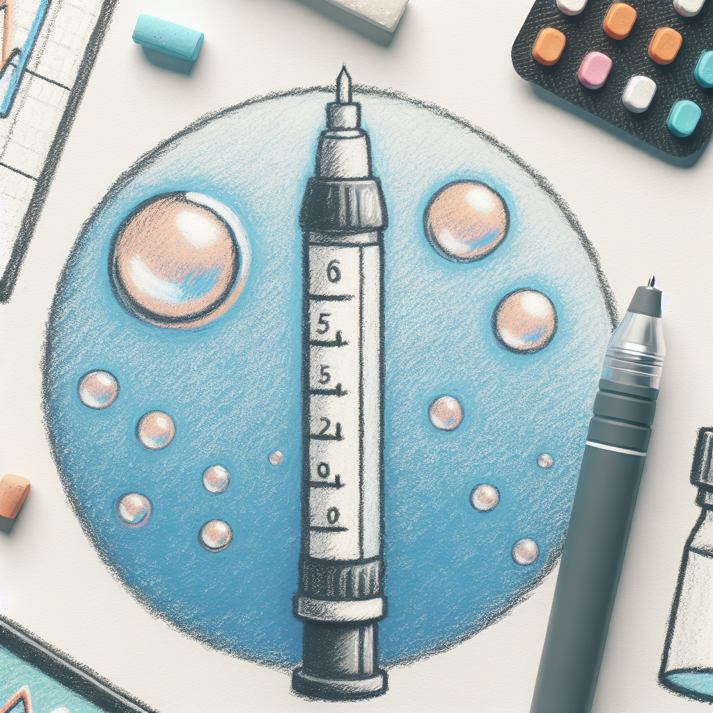 Pastelková ilustrace znázorňující téma: Diabetes