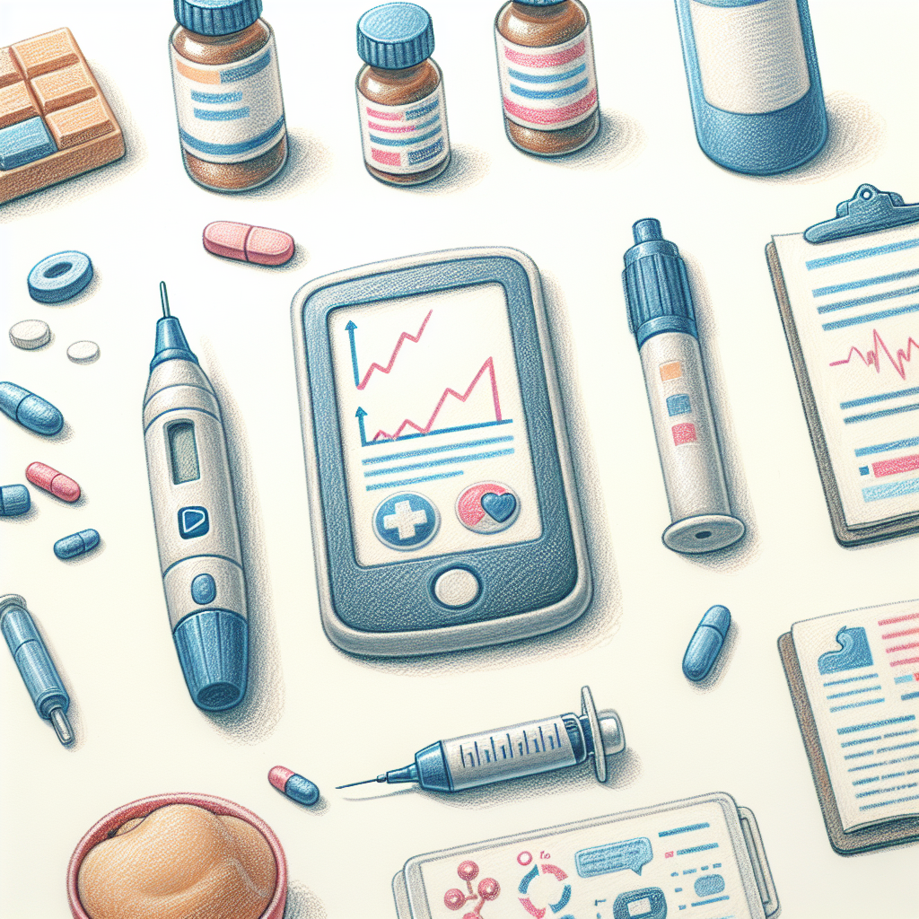Pastelková ilustrace znázorňující téma: Diabetes