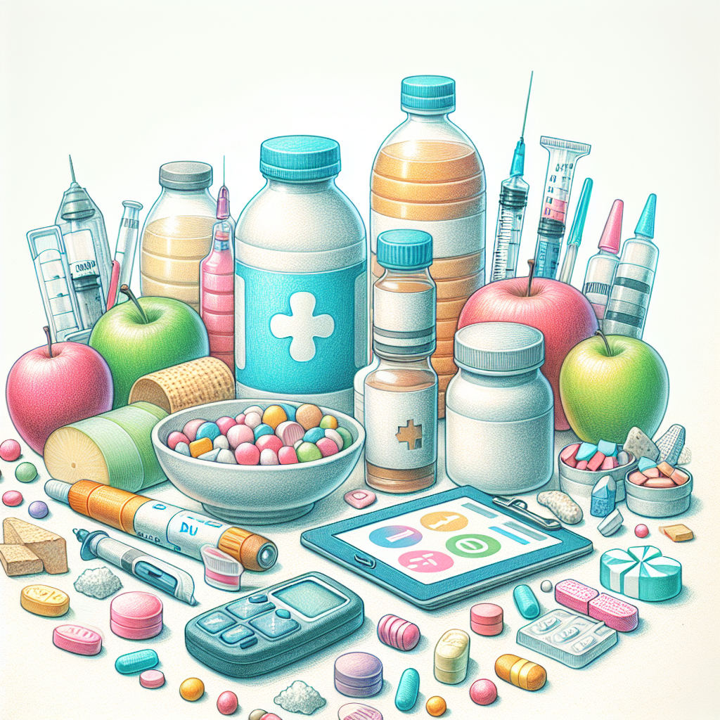 Pastelková ilustrace znázorňující téma: Diabetes